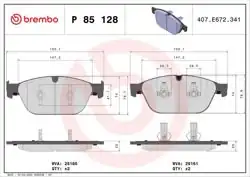 BREMBO P85128 | Ön Fren Balatası (Audi A8 10-17 Q5 13-17)