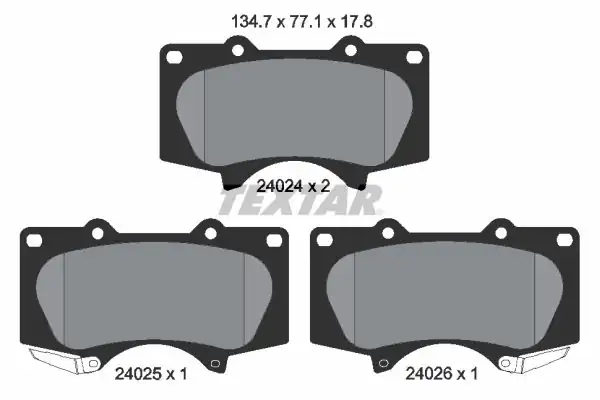 TEXTAR 2402401 | Fren Balatası Hilux Pajepo Land Cruiser 08 14 Ön