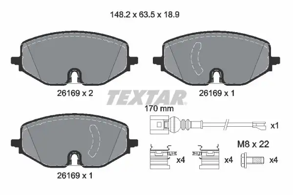 TEXTAR 2616901 | Fren Balatası VW Golf VIII Ön 2020