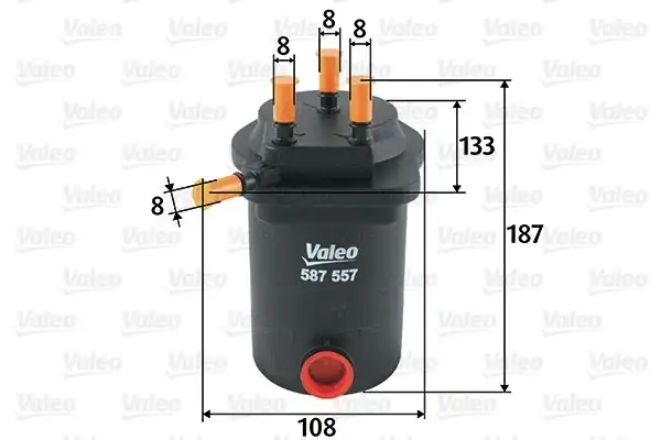 Valeo 587557 Yakıt Filtresi Mazot Renault Megane II 03 Megane II 06 11 Scenic II Grand Scenic II 1 5 dCi