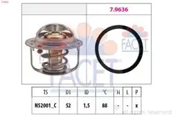 FACET 7.8554 | Termostat 88 °C Grand Vitara 1.6 1998-2003 Sx4 1,5-1.6 2005-> Swift VI 12 > Vitara 1.6 2015->