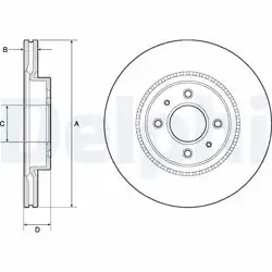 DELPHI BG4743C | Fren Diski Ön i20 15-/ Rio 11-1.4 CRDI 15 Jant Havalı 280mm 4 Bijon