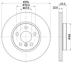 HELLA PAGID 8DD355122-651 | Fren Diski Ön BMW 2F45-F46-X1 F48-X2 F39 Mini F54-F55-F56-F57-F60 | 2 Adet