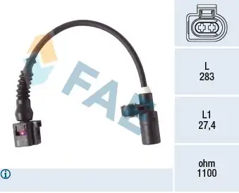 FAE 78279 | Tekerlek Hız Sensörü Arka Sağ Sol A3 97 03 Bora 99 05 Golf IV 98 06 Leon 00 06 Toledo 99 04 Octavia 97 11