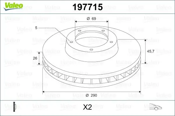 Valeo 197715 Ön Fren Disk Aynası Mitsubishi Grandıs 2 4i 1 Adet 854548