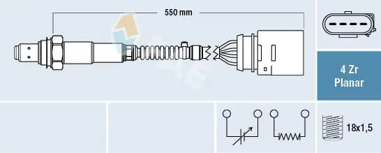 FAE 77148 | Lambda Oksijen Sensörü A3 A4 A6 1 8t Cordoba Toledo Fabia Bora Golf IV Caddy 1 6 1 8 2 0 0258006257