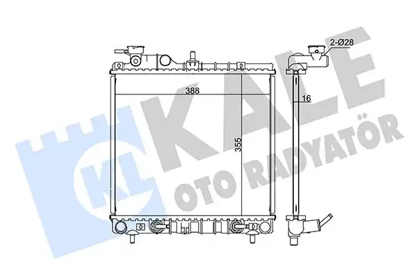 KALE 345935 | Motor Su Radyatörü Hyundai Atos 1 0 97 04 Otomatik 355x388x16 820753