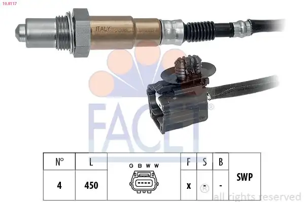 FACET 10-8117 | Oksijen Sensörü Renault Logan Sandero Modus Clio Laguna III 1 2 16v