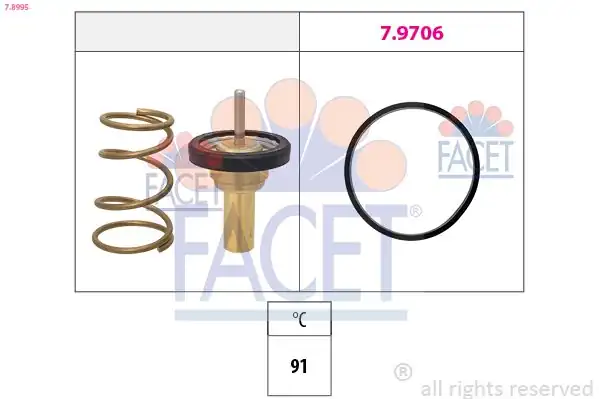 FACET 7.8995 | 91 °C Termostat Contalı Clio Symbol Logan Sandero B4d 1.0 Sce