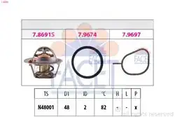 FACET 7.8691 | Termostat 82C Ford Ecosport Ka+ Volvo C30 S40 II V50 1.2/1.5/1.6 05-16 (B4164S3)