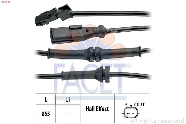 FACET 21-0104 | ABS Kablosu Sensörü Arka Megane III Fluence 788369