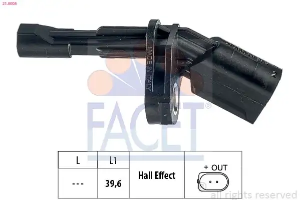 FACET 21-0008 | ABS Sensörü Arka Sağ Golf V Octavia II Passat Touran 04 11
