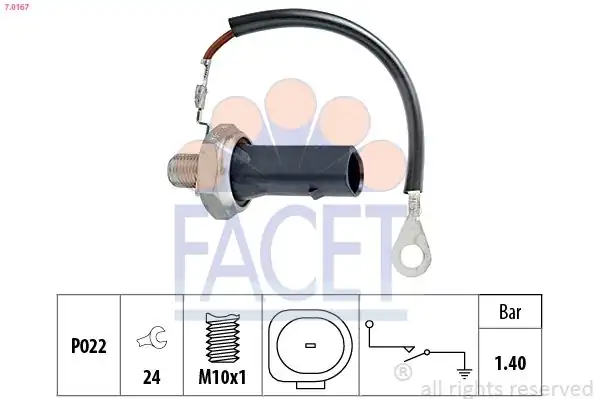 FACET 7-0167 | Yağ Basınç Şalteri Audi A4 A6 05 08 3 0 TFSI Auk Bkh
