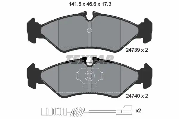 TEXTAR 2473901 | Fren Balatası Arka Mercedes Sprinter 208 210 211 212 213 216 CDI VW LT 28 35 46 901 902 95 06