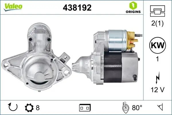 Valeo 438192 Marş Motoru 12v 8 Dış 1 00kw Peugeot 107 Toyota Aygo 1 0 05 13