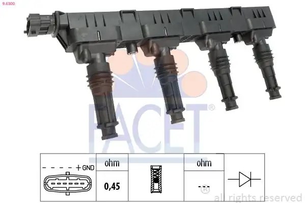 FACET 96300 | Ateşleme Bobini Corsa C Corsa D Astra H 1 2 1 4 09 12xep Z