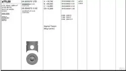 KİNG 18305027020 | Piston 79.00 mm (Std) Opel Astra G Combo Corsa C Meriva 1.7D Z17dtl (Rıken Segmanlı) (0.20 Kısa) | 4 Adet
