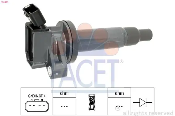 FACET 96361 | Ateşleme Bobini Toyota Yaris Corolla Auris Avensis Citroen C1 Peugeot P107