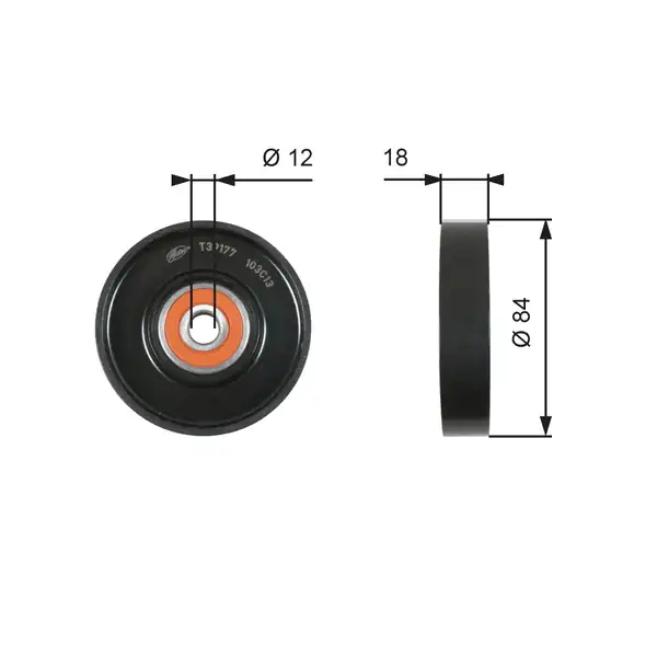 Gates T39177 Alternatör Gergi Rulmanı Nissan Micra III 1 0 1 2 1 4 Note 1 4