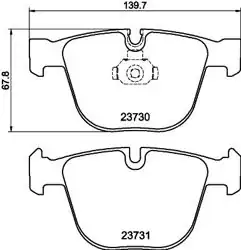 HELLA 8DB355010-751 | Arka Fren Balatası BMW E60/E61/E63/E64/E70/E90