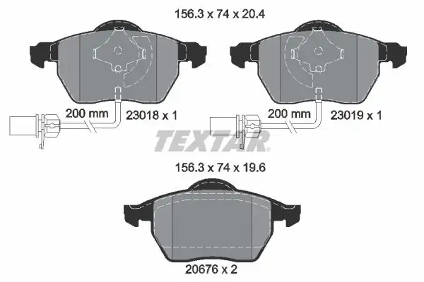 TEXTAR 2301802 | Fren Balatası VW A4 2 0 TDI 04 Passat 1 9tdi 01 880381