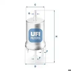 UFI 31.832.00 | Yakıt Filtresi 3 Bar VW Polo Audi A3 Seat Ibiza Skoda Fabia O.E