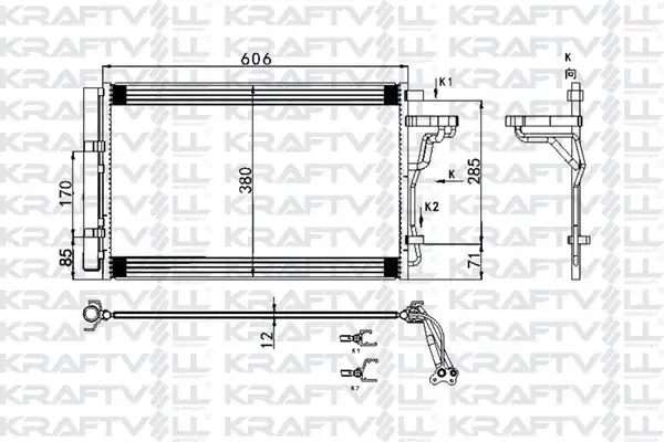 KRAFTVOLL 08060067 | Klima Radyatörü Kondanser Komple Kia Soul 2014 Radyatörü Marka