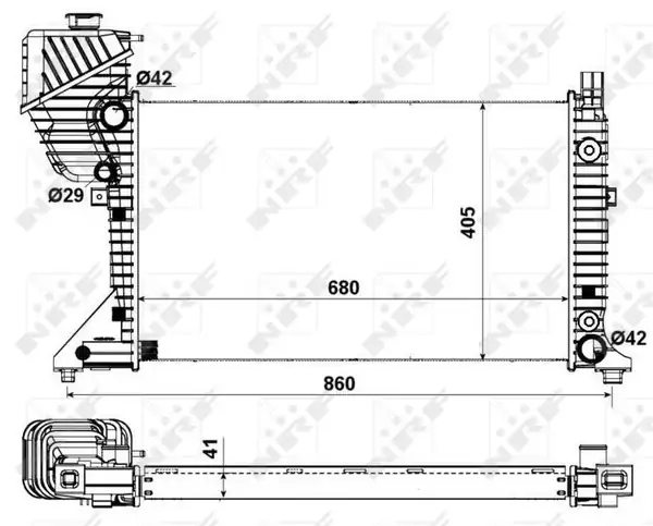 NRF 55349A | Motor Su Radyatörü Otomatik Şanzıman Mercedes Sprinter 901 905 96 06
