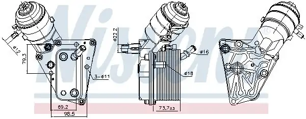 NISSENS 91347 | Yağ Soğutucusu Komple Opel Astra H Vectra C 1 9d