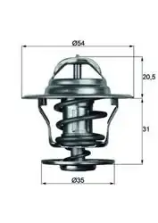 MAHLE TX1392D | Termostat Volvo 850 960 C 70 I S 40 I S 60 I S 60 I Awd S 70 S 80 I S 80 I Awd S 90 V 40 I V 70 I V