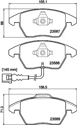 Hella Pagid 8db355010 581 Fren Balatası Audi A1 8x A3 8p Seat Skoda VW
