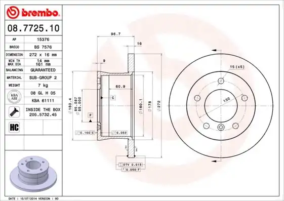 BREMBO 08772510 | Fren Diski Arka Mercedes Sprinter B901 B904 VW LT 28 35 46 Tek Teker