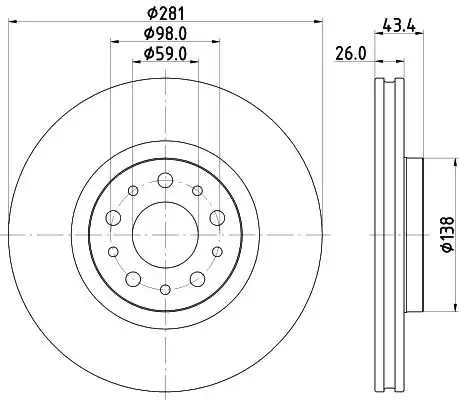Hella Pagid 8dd355132 131 Fren Disk Ön Havalı 281 5 Fiat Egea 16 Kaplamalı 2 Adet