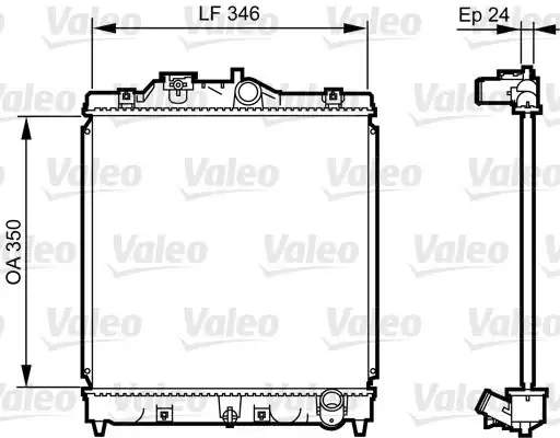 Valeo 731434 Motor Su Radyatörü Honda Civic 1992 2000 Manuel Vites 350x348x16