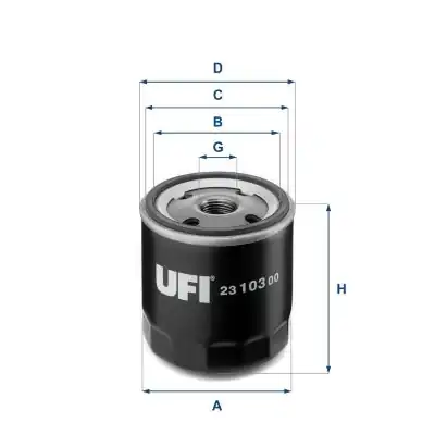 UFI 23-103-00 | Yağ Filtresi Fiesta Cb1 08 12 V 02 Focus Cak 98 05 II III Fusion 02 12 C Max 06 11 Mondeo III 00 07