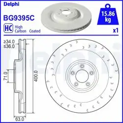 DELPHI BG9395C | Fren Diski (Tekli Paket)-Boyalı, Delikli