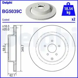 DELPHI BG5039C | Fren Diski (Çiftli Paket)-Boyalı, Delikli