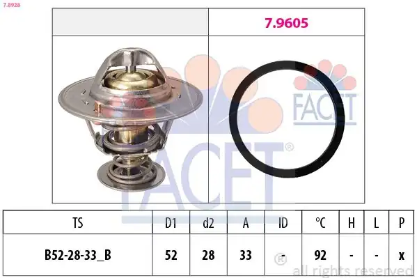 FACET 7-8928 | Termostat Contası Boxer III Jumper III 2 2hdi 16v Transit V184 2 2 2 4 V347