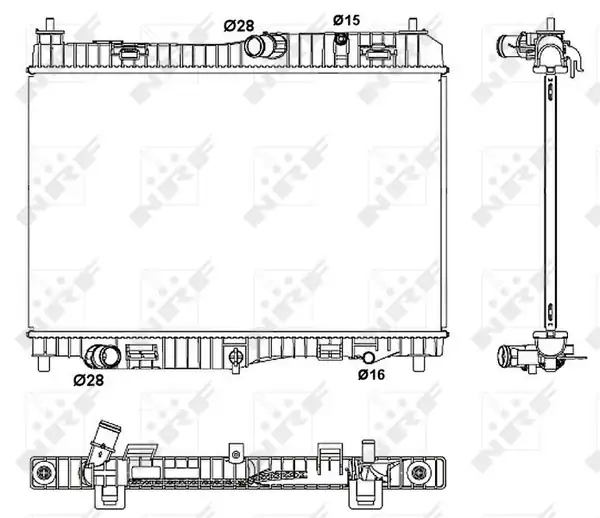 NRF 53043 | Motor Radyatörü Fiesta Cb1 08 12 VI 08 1 4 Efi A-T 1 4 1 6 Otomatik Şanzıman 350 538 16