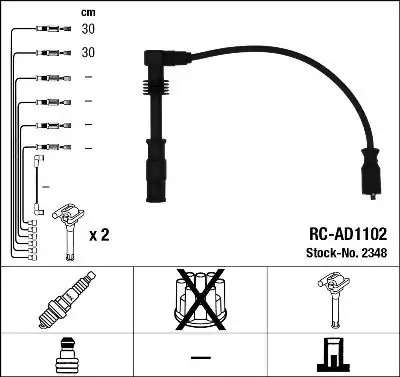 NGK 2348 | Buji Kablo Seti VW Passat 1 8 20v Adr Apt 96 00 A4 A6