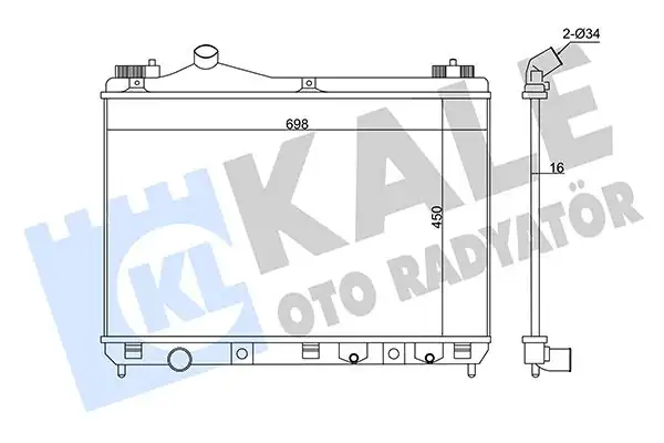 Kale Radyatör 346040 Su Radyatörü Brazing Suzuki Grand Vitara II 1 9 Ddıs 05 M-T Ac Nac 698 450x16