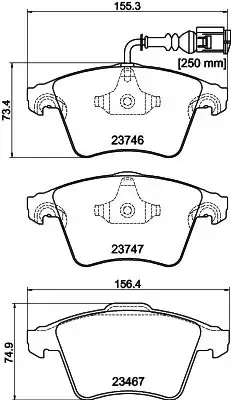 Hella Pagid 8db355011 441 VW Transporter T5 T6 Ön Fren Balatası 18 00mm