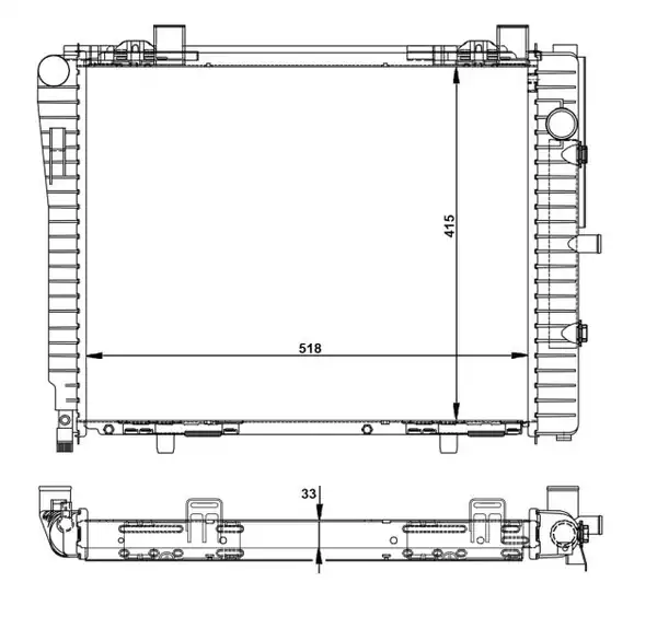 NRF 50593 | Motor Su Radyatörü W202 95 00 S202 96 01 C208 97 00 A208 98 00