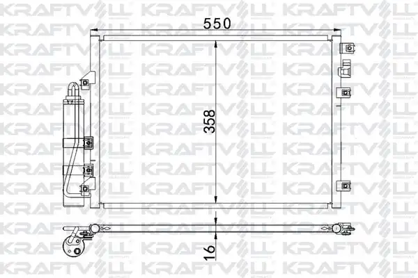 KRAFTVOLL 08060108 | Klima Radyatörü Kondanser Renault Clio II Symbol II Clio Symbol İ Kangoo 1 2 1 4 1 5 1 6 1 9 dCi
