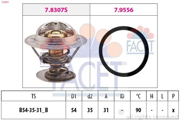 FACET 7-8307-90C | Termostat 90 Laguna 2 0 16v Safrane 2 0