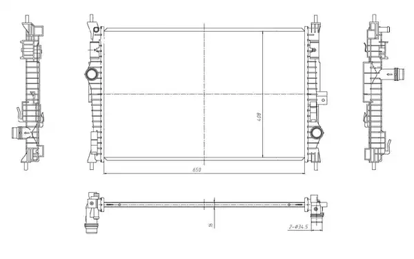NRF 59302 | Motor Su Radyatörü 2008 208 3008 308 5008 508 Partner Rifter Berlingo Fiat Doblo Opel Astra L 1 5hdi Dv5