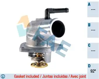 FAE 5321692 | Termostat Opel Astra G Corsa C Vectra B C Tigra A Zafira A 1 4 1 6 16v