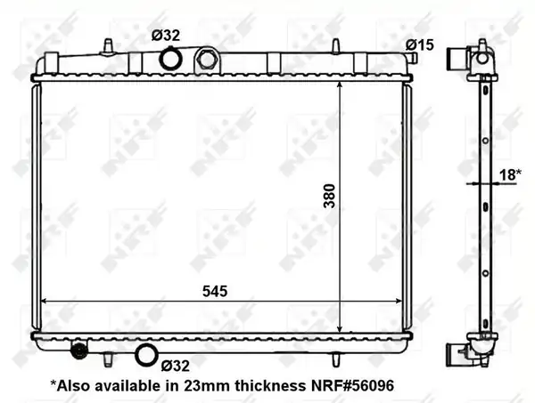 NRF 56095 | Motor Su Radyatörü Peugeot 206 206 1 1 1 6 16v 98