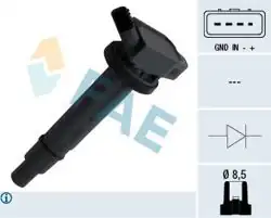 FAE 80301 | Ateşleme Bobini Avensis 2.0 / 2.0 Vvt I / 2,4 / Rav4 2,4 Vvt I