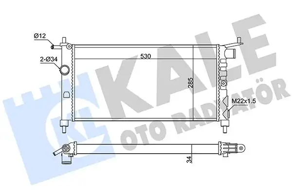 Kale Radyatör 351235 Motor Radyatörü Combo Corsa B Tigra Chevrolet Corsa Vauxhall Combo Mk İ Corsa Mk İ Tigra